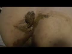 Girl poops after a huge hard dick fucks her ass hole